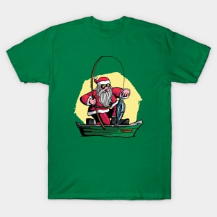 Funny Fishing Santa Claus T-Shirt